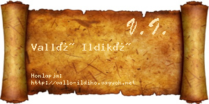 Valló Ildikó névjegykártya